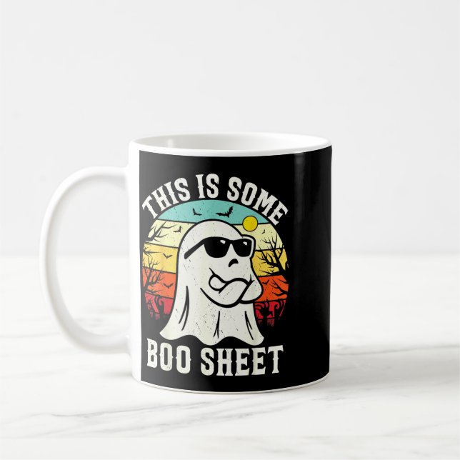 This Is Some Boo Sheet Ghost Retro Halloween Funny Coffee Mug (Left)