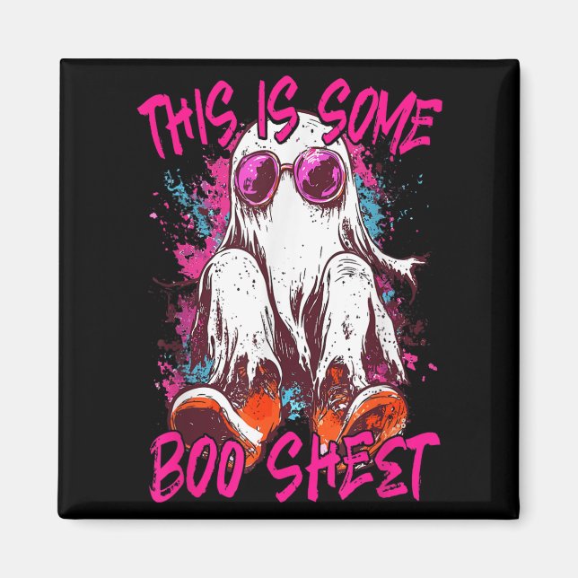 This Is Some Boo Sheet Ghost Retro Halloween Funny Magnet (Front)