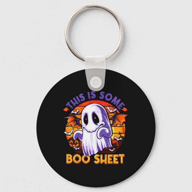 This Is Some Boo Sheet Ghost Spooky Halloween Men  Keychain (Front)
