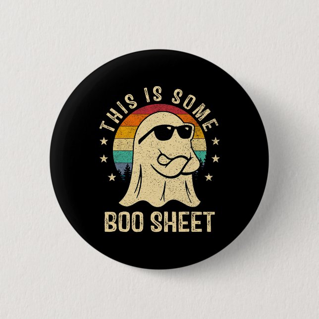 This Is Some Boo Sheet Halloween Ghost Fun Men Wom 2 Inch Round Button (Front)
