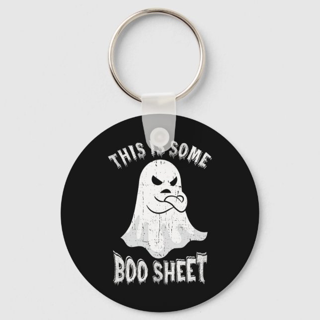 This Is Some Boo Sheet Halloween Ghost Fun Men Wom Keychain (Front)