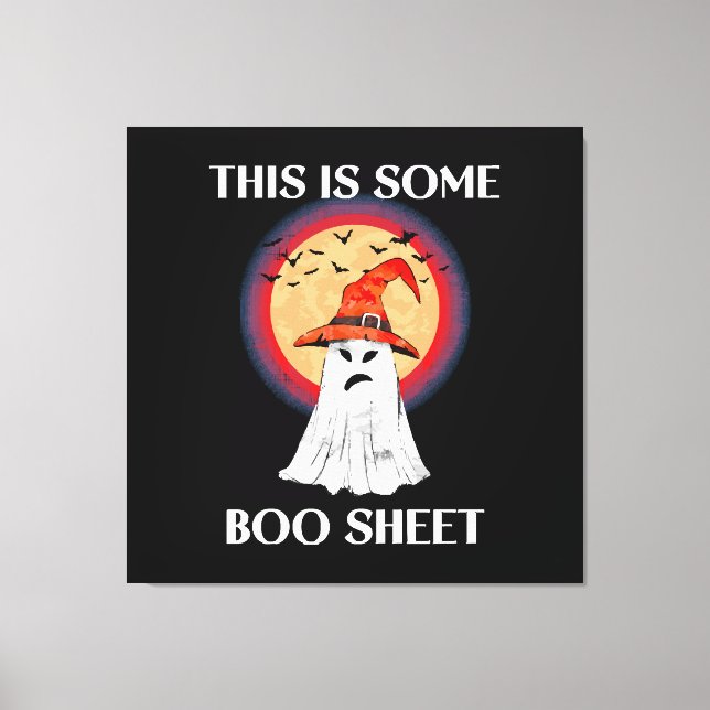 This Is Some Boo Sheet Halloween Ghost Funny Canvas Print (Front)