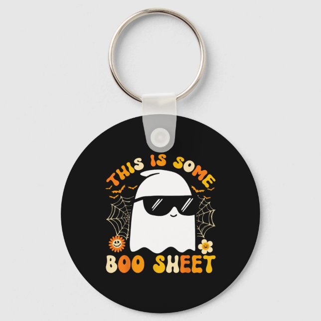 This Is Some Boo Sheet Halloween Ghost Funny Cool  Keychain (Front)