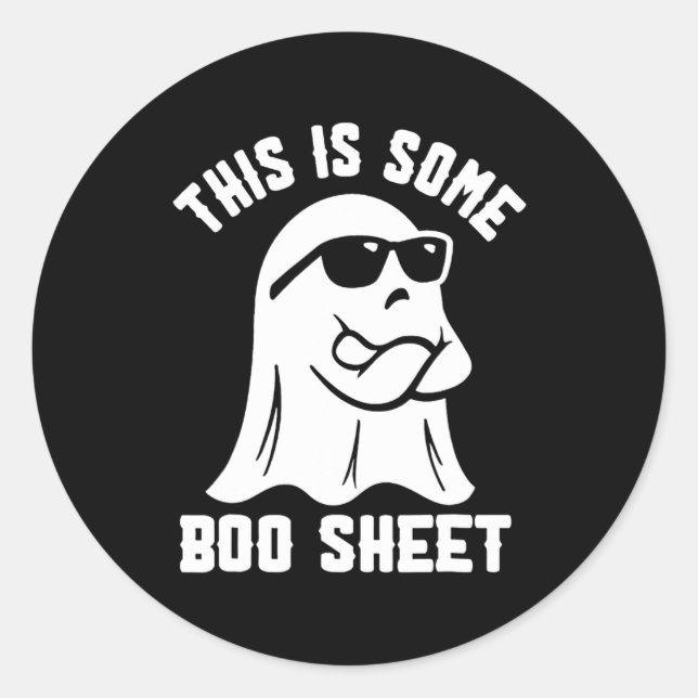 This Is Some Boo Sheet Halloween Ghost Funny Costu Classic Round Sticker (Front)