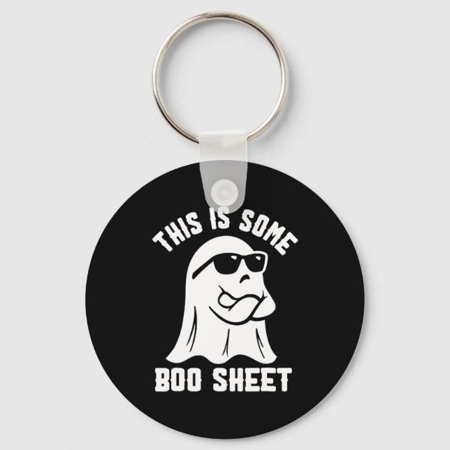 This Is Some Boo Sheet Halloween Ghost Funny Costu Keychain (Front)