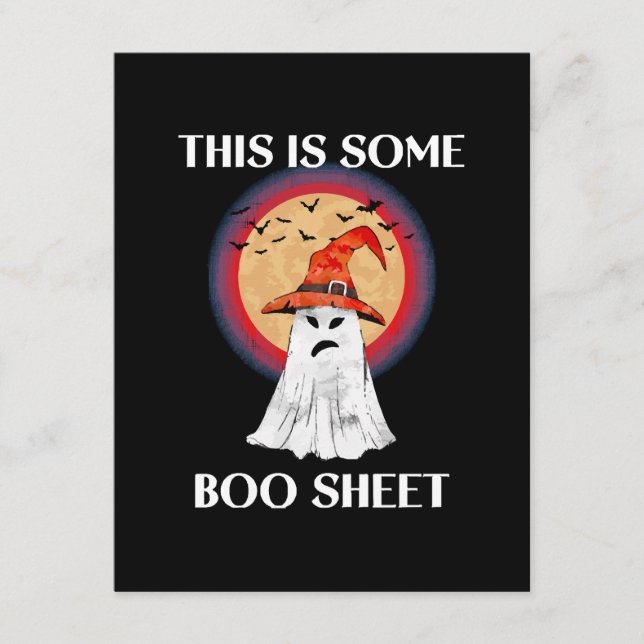 This Is Some Boo Sheet Halloween Ghost Funny Enclosure Card (Front)