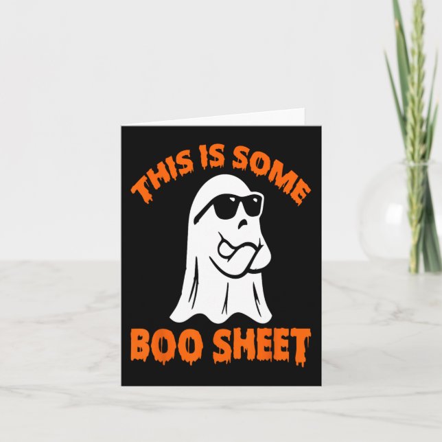 This Is Some Boo Sheet Halloween Ghost Funny for m Card (Front)