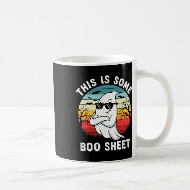 This Is Some Boo Sheet Retro Funny Halloween Ghost Coffee Mug (Right)