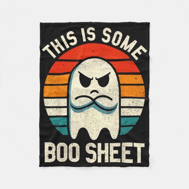 This Is Some Boo Sheet Retro Halloween Ghost For M Fleece Blanket (Front)