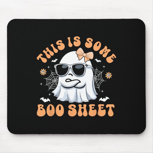 This Is Some Boo Sheet Womens Cute Ghost Halloween Mouse Pad (Front)