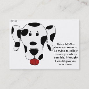 This Is Spot - Dog Print - Taking Up Parking Spots Business Card