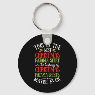 This Is The Christmas Pyjamas Funny Santa Men Wome Keychain