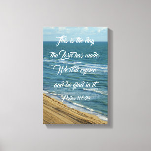 This is the Day Bible Scripture Beach Christian Canvas Print