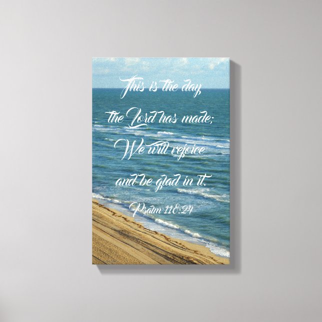 This is the Day Bible Scripture Beach Christian Canvas Print (Front)