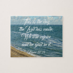 This is the Day Bible Scripture Beach Christian Jigsaw Puzzle
