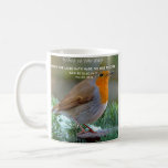 This Is The Day Bird Bible Verse Mug<br><div class="desc">Psalms 118:24 ''This is the day that the Lord has made... '' Brown and orange bird surrounded by pine leaves and snow with beautiful scripture text on mug. Make great wedding party gifts or wedding gifts for newlyweds. Order yours today!</div>