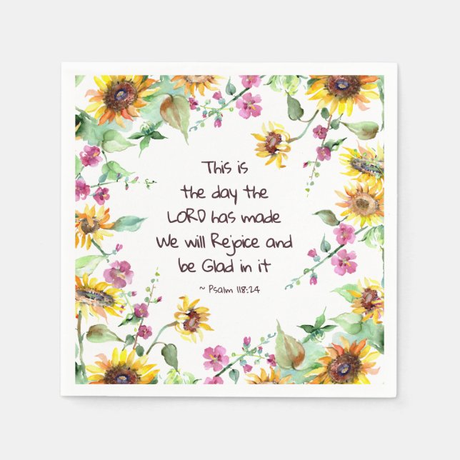 This is the Day the Lord has Made Psalm 118:24 Napkin (Front)