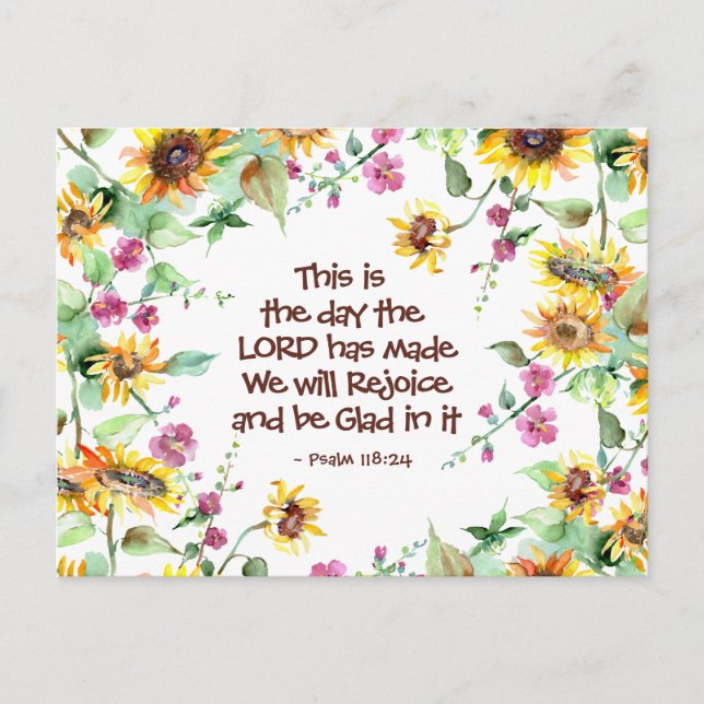 This is the Day the Lord has Made Psalm 118:24 Postcard (Front)