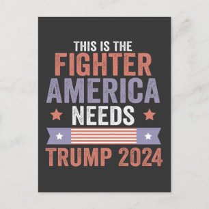 This is The Fighter American Needs Trump 2024 Gift Postcard