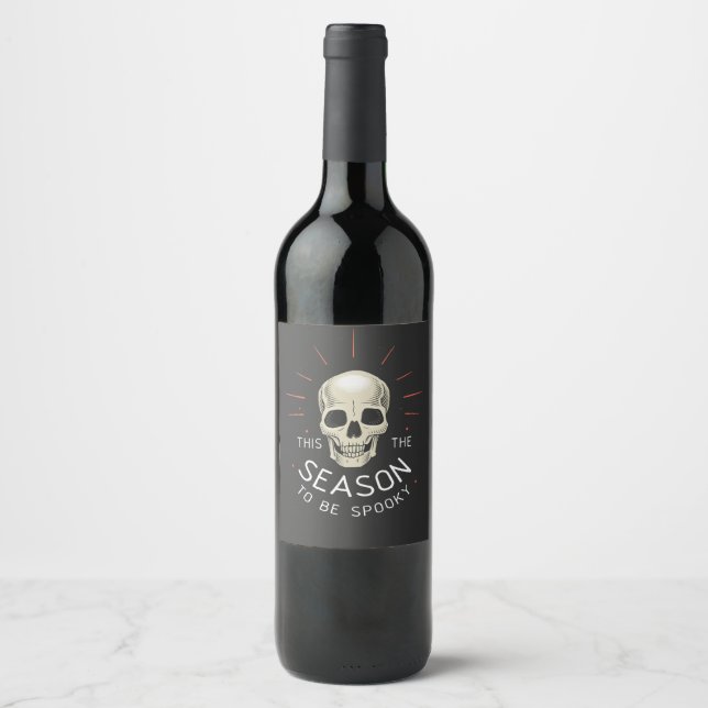 this is the season to be spooky wine label (Front)