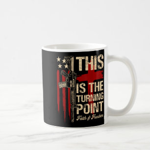 This Is The Turning Int Faith Cross Us Flag Patrio Coffee Mug