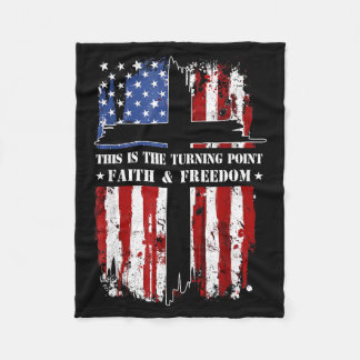 This Is The Turning Int Patriotic Christian Faith  Fleece Blanket