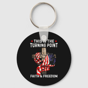 This Is The Turning Point Patriotic Christian Fait Keychain