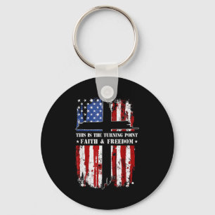 This Is The Turning Point Patriotic Christian Fait Keychain