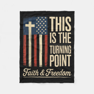 This Is The Turning Point Patriotic Faith Usa  Fleece Blanket