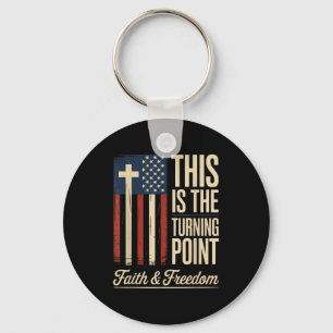 This Is The Turning Point Patriotic Faith Usa Keychain