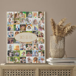 This is Us 40 Picture Photo Collage Cream Faux Canvas Print<br><div class="desc">Photo template faux canvas which you can customize with up to 40 different photos. The wording is lettered in skinny font typography and reads "This Is Us", which you are welcome to edit if you wish. The photo template is ready for you to add your pictures working left to right...</div>