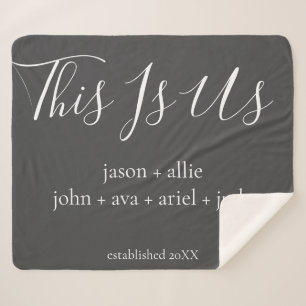 This Is Us   Family Names Personalized Sherpa Blanket