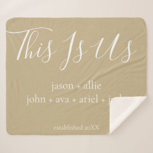 This Is Us   Family Names Personalized Sherpa Blanket