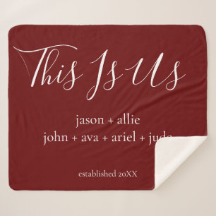This Is Us   Family Names Personalized Sherpa Blanket