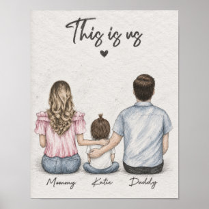This Is Us Parents and Child Graphite Family Poste Poster