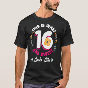 This Is What 16 And Sweet Looks Like 16th Birthday T-Shirt