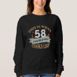 This Is What 58 And Blessed Looks Like 58th Birthd Sweatshirt<br><div class="desc">This Is What 58 And Blessed Looks Like 58th Birthday</div>