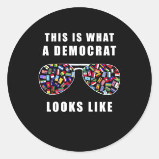 This is what a democrat looks like classic round sticker