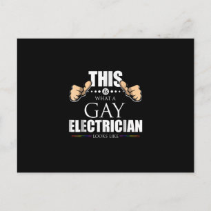 This Is What A Gay Electrician Looks Like LGBT Postcard