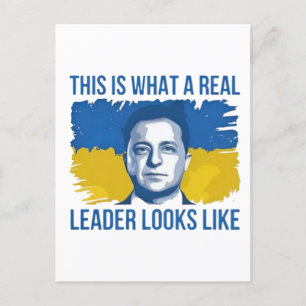 This Is What a Real Leader Looks Like Ukrain Holiday Postcard