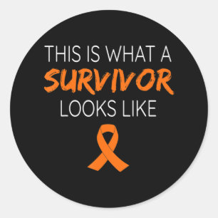 This Is What A Survivor Looks Like Leukaemia Aware Classic Round Sticker
