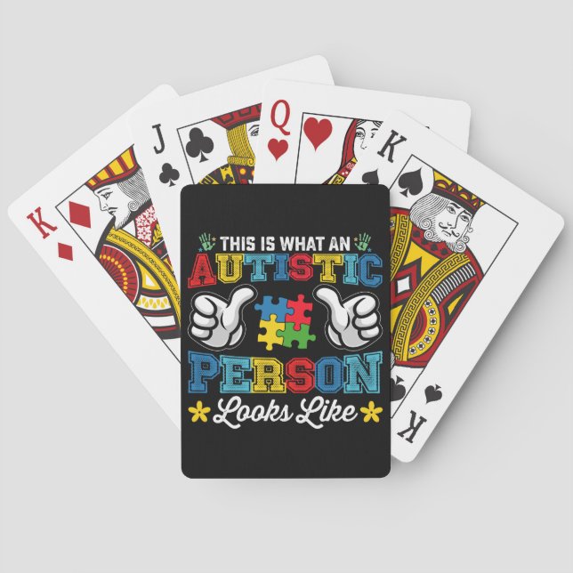This Is What An Autistic Person Looks Like Autism Playing Cards (Back)