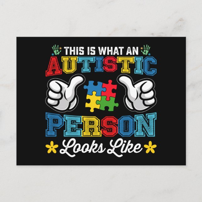 This Is What An Autistic Person Looks Like Autism Postcard (Front)