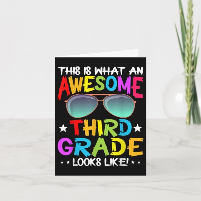This Is What An Awesome Cute Third Grade Looks Lik Card (Front)