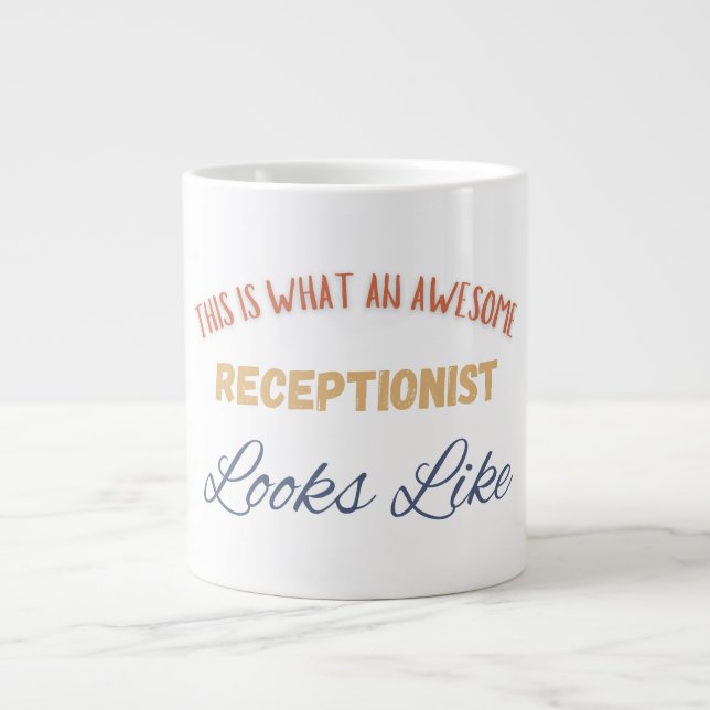 This Is What An Awesome Receptionist Looks Like Large Coffee Mug (Front)