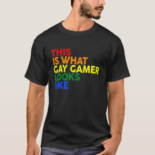 This Is What Gay Gamer Looks Like Lgbt Corlor Rain T-Shirt