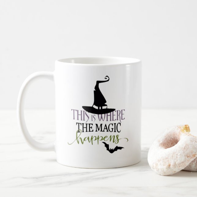 This Is Where the Magic Happens Halloween Coffee Mug (With Donut)