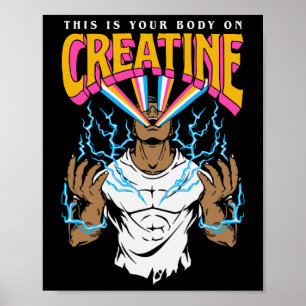 This Is Your Body On Creatine Workout Gym Birthday Poster