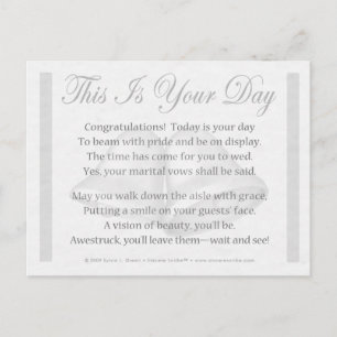 This Is Your Day (Bride) Postcard