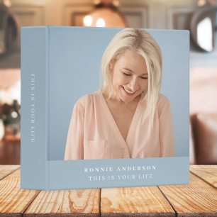 This is your Life   Elegant Blue Photo Memory Book Binder